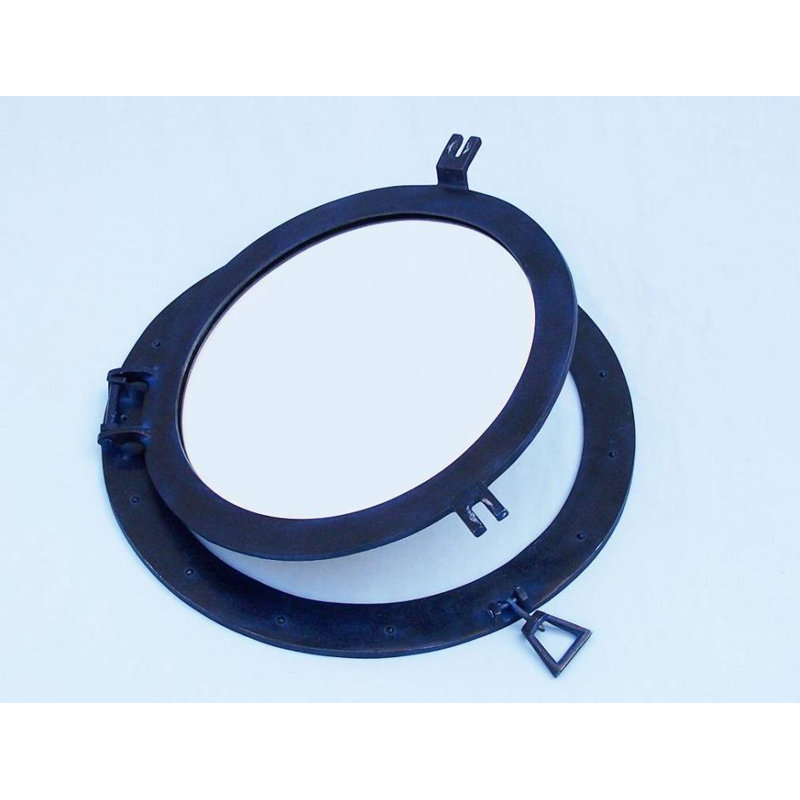 Miroir décoratif hublot, H 12 po x l 12 po, bleu