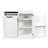 White Freestanding Laundry Cabinet with Tilt-Out Hamper & Adjustable Shelves - Door Storage