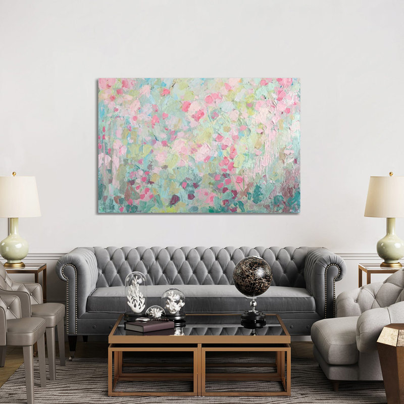 Giclée sur toile tendue avec arbre Sakura dansant, H 40 po x l 60 po
