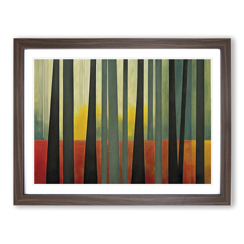 Adorable Abstract Forest - Framed Print, 46cm H x 64cm W x 2cm D, Walnut