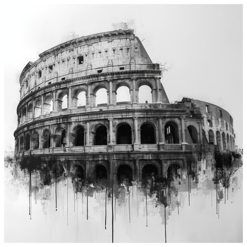 Coussins décoratifs à double face Roman Colosseum Illustration, 18 x 18 pouces