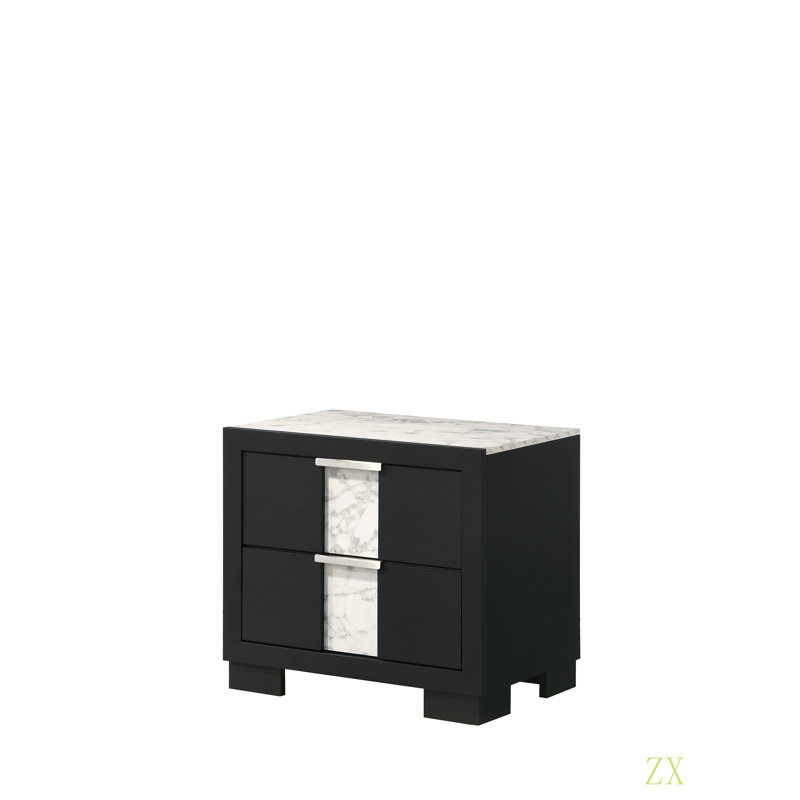 Table de chevet contemporaine 1pc, Noir