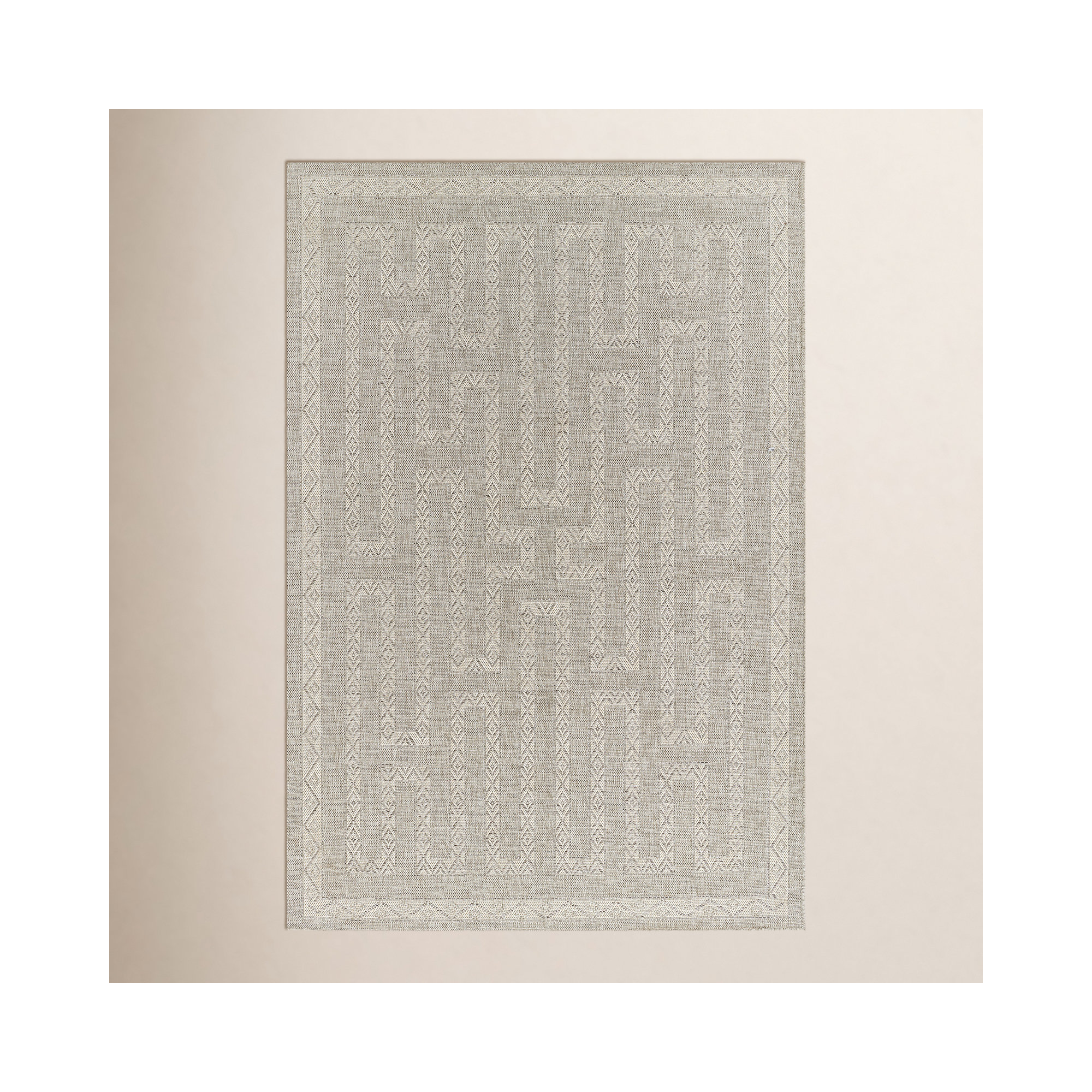Pavia Gray/Beige Indoor/Outdoor Rug, Rectangle 9' x 12'