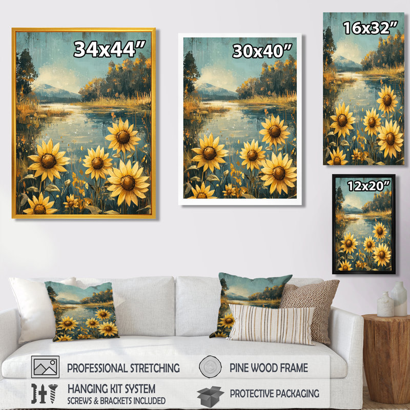 Dumitra - Floral Canvas Wall Art, Noir, H 20 po x l 12 po, Reproduction encadrée d'une seule photo