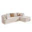 Canapé modulaire de cinéma maison en tissu 106 po avec méridienne et siège profond sans assemblage, ivoire-2145230876-2145230873