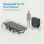 Lit escamotable à 4 sections avec matelas, lit d'invité portable avec roulettes pivotantes verrouillables-421083347-421083350