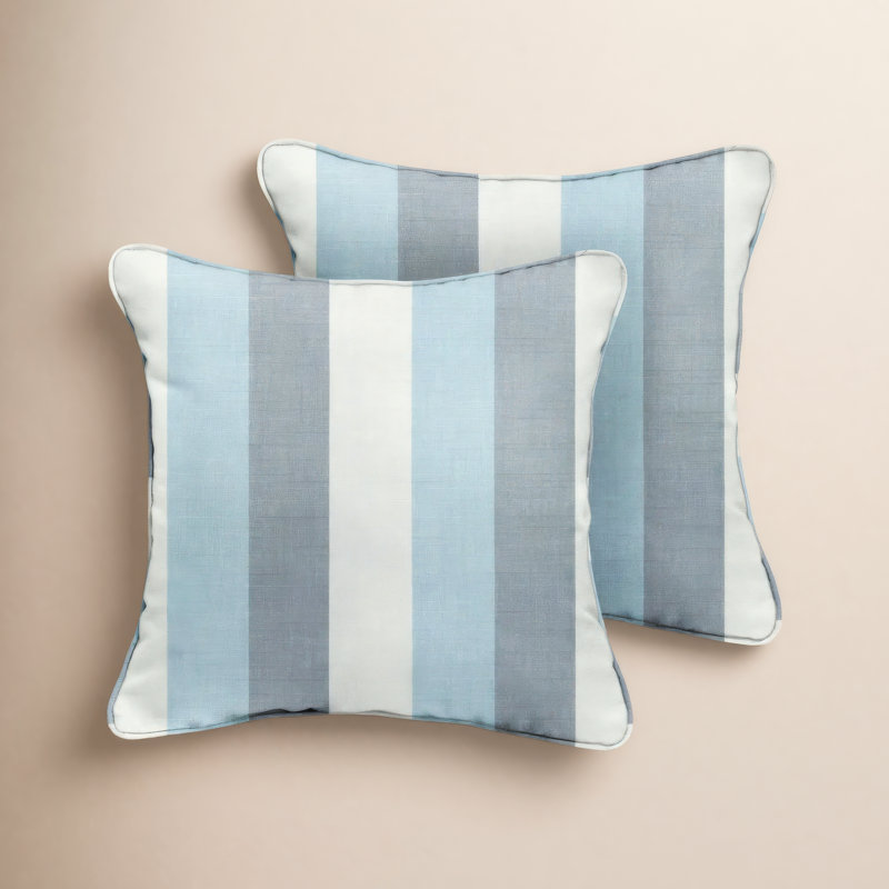 Housse et insert de coussin rectangulaire Tildi Sunbrella Lumber, Rosée Direction, 18 po x 18 po