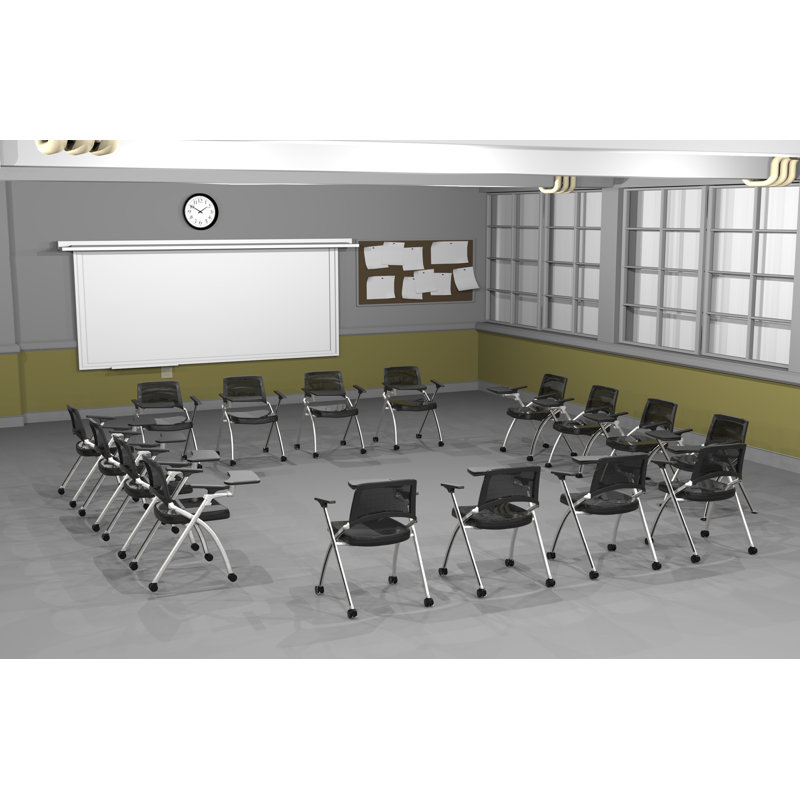 Novelty 16 Person Flip Top 22'' L Modular Training Table and Chair Set with Casters
