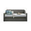 Canapé-lit moderne capitonné en tissu gris foncé de conception moderne avec lit gigogne et garniture cloutée