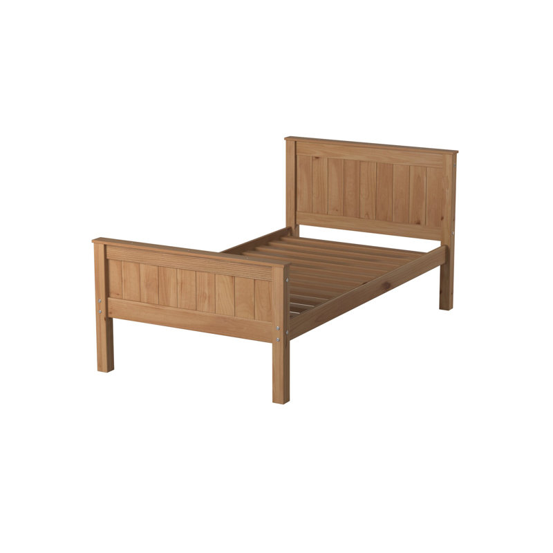 Beckett Solid Pine Platform Bed, Cinnamon, Twin