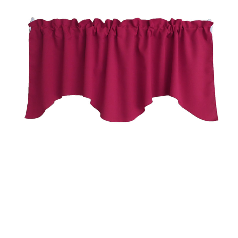 Cantonnière festonnée en popeline unie, Fuchsia
