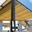 Intempéries - Auvent pour pergola rétractable pour le patio ou la cour. Structure en aluminium robuste et rouille. Conception murale. Résistance. Cadre extérieur gris foncé avec auvent. Protégé. Pour terrasse, jardin, cour arrière