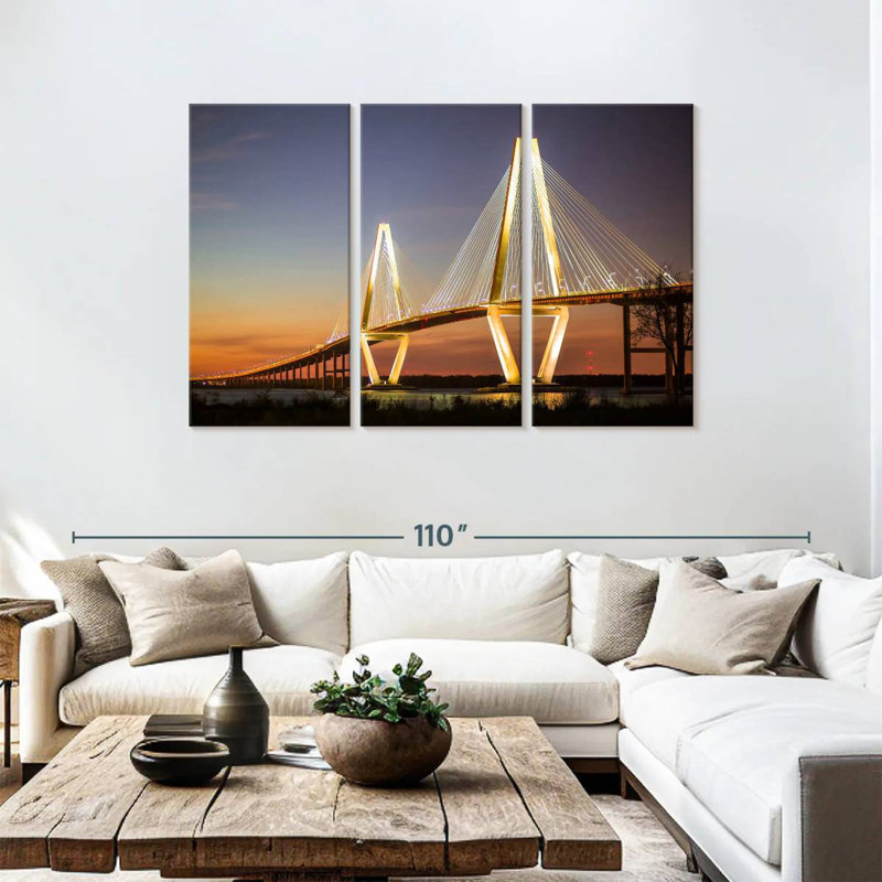 Lilie Arthur Ravenel Jr Bridge Lights, H 48 po x l 74 po