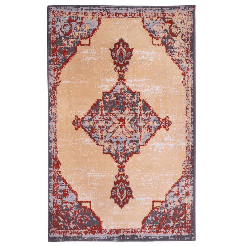 Oriental Indoor Rug, Rectangle 3'6" x 5'6"