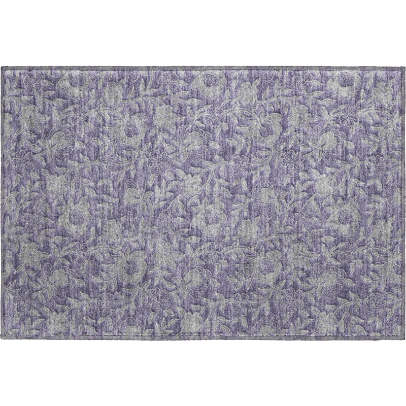 Tapis aubergine de qualité supérieure lavable à la machine Prisco, Tapis de couloir 2 pi 3 po x 7 pi 6 po