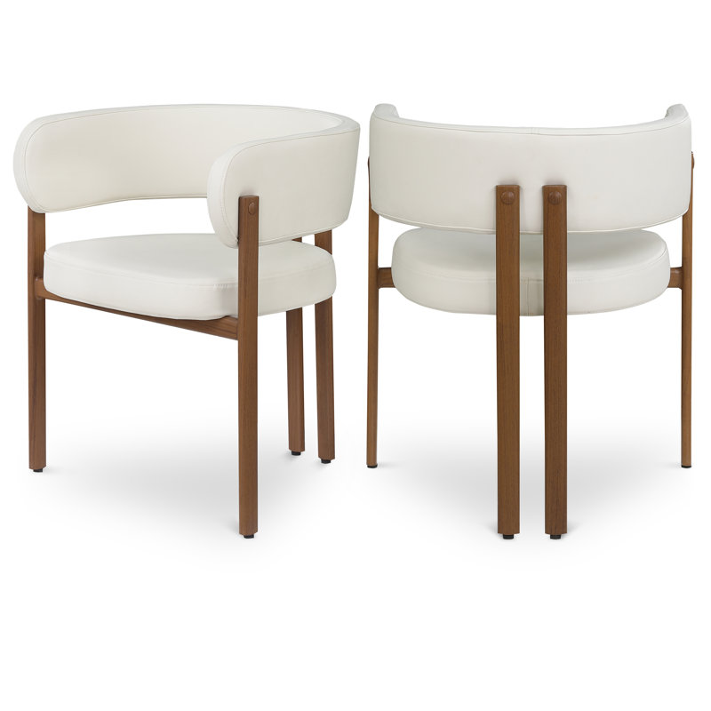 Fauteuil Gideon, Naturel, Crème végétalien en cuir