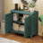 Vintage Sideboard Cabinet with Carved Roman Column Legs, Hand-Painted Green Finish, Hidden Storage Compartments, Reinforced Structure, Raised Base for Easy Cleaning, for Living & Dining Room