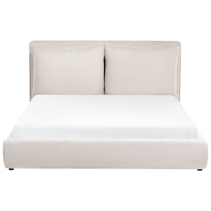 Cayli Upholstered Bed, Beige, European Kingsize (160 x 200 cm)
