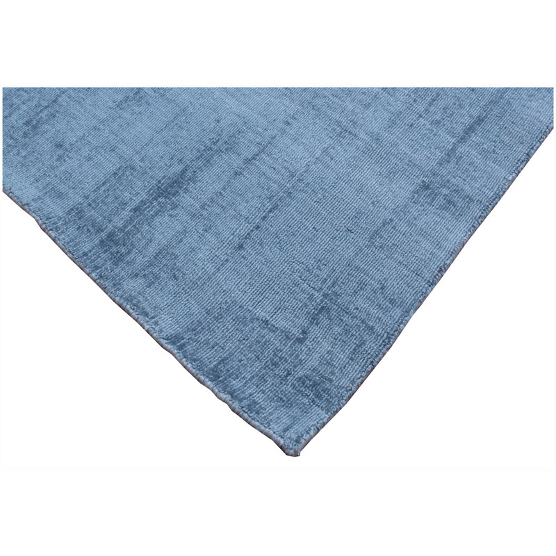 Tapis bleu denim tissé à la main 9 pi x 12 pi