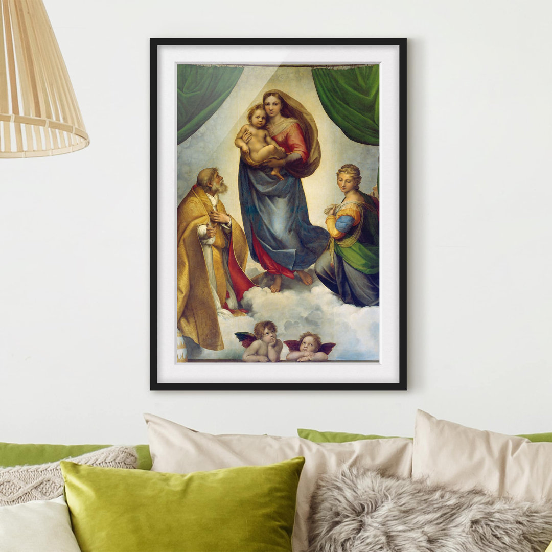 Gerahmtes Papierbild Die Sixtinische Madonna von Raffeal