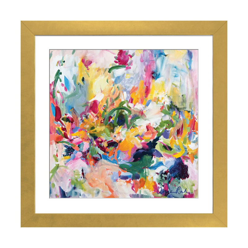 «In The Springtime» par Amira Rahim, impression abstraite, H 16 po x l 16 po x p 1 po, Impression encadrée avec passe-partout