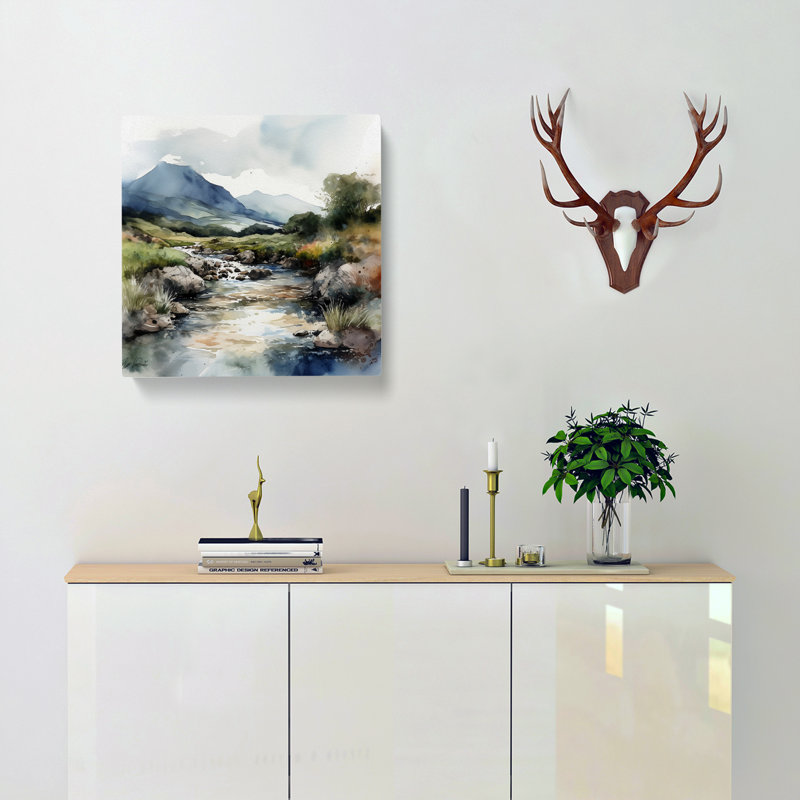 Scotland Watercolour No.2 - Wrapped Canvas - Framed Print, 50cm H x 50cm W x 3cm D