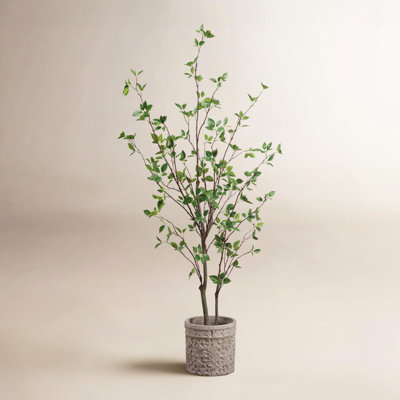 60'' Faux Ficus Tree in Cement Pot