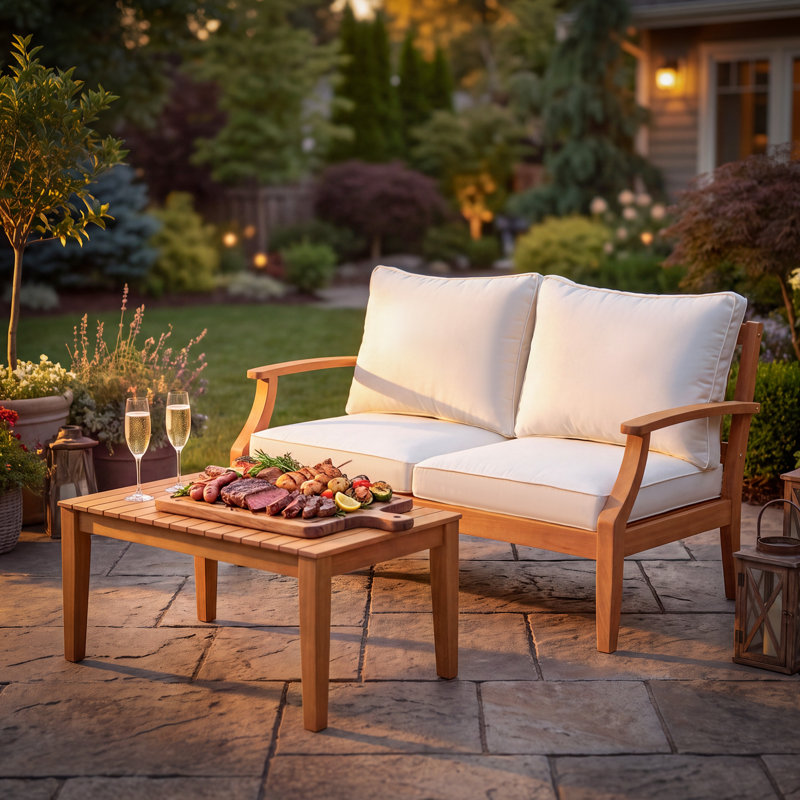 Ensemble de causeuse et de table basse Eucalyptus