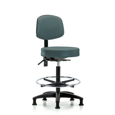 Christa Backed Adjustable Height Ergonomic Lab Stool with Footrest