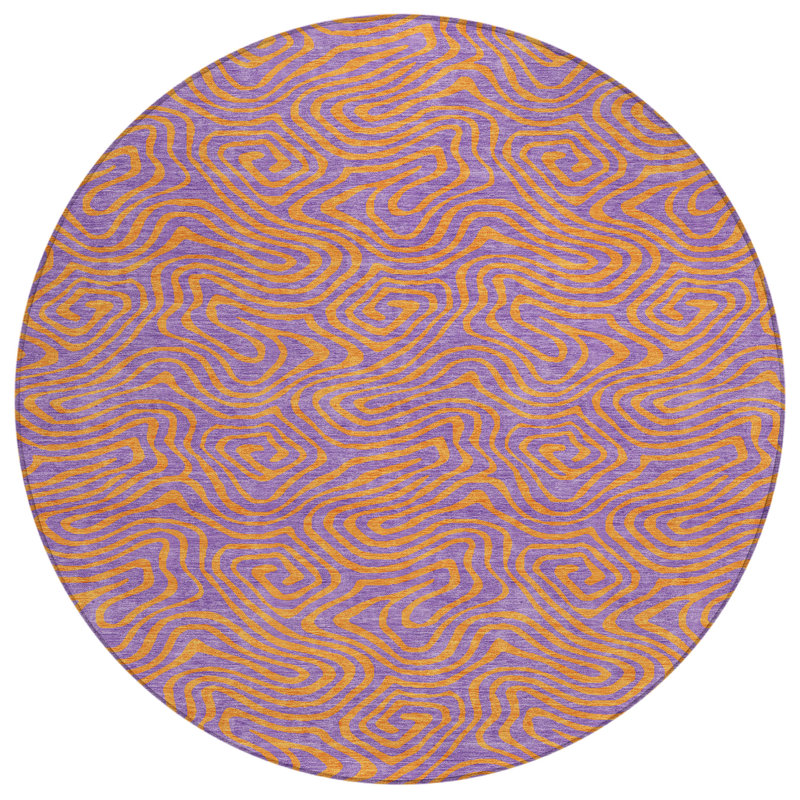 Zena Purple Washable Indoor-Outdoor Rug - , 8' x 8'