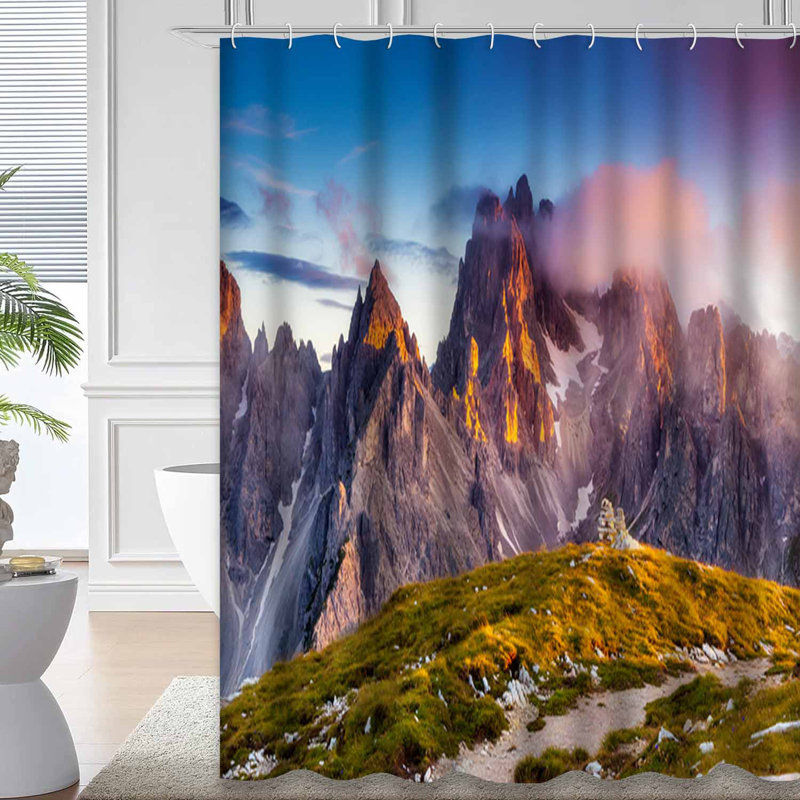 Rideau de douche dramatique avec 12 crochets South Tyrol National Park, L 72 po x l 78 po