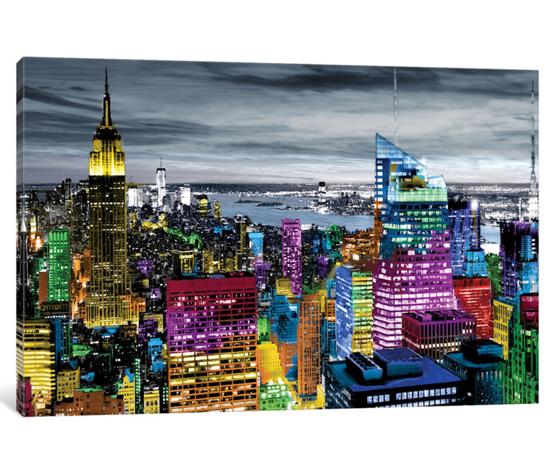 " NYC In Living Color I " by Carly Ames, 26" H x 40" W x 1.5" D