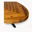 Table basse ovale en bois d'acacia à motif chevrons, style rustique chic moderne, finition cappuccino