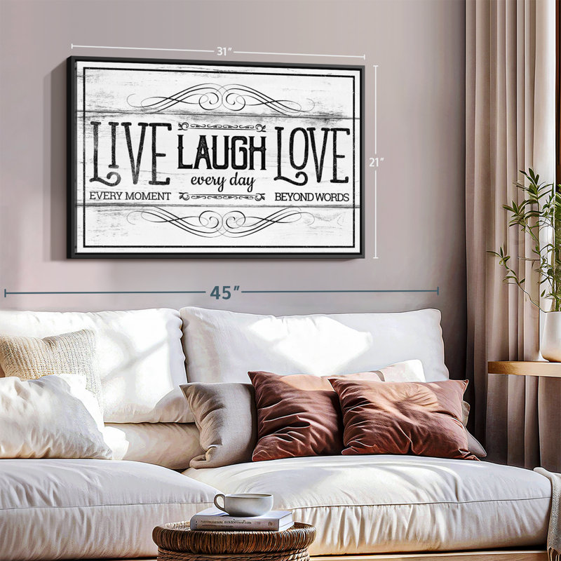 «Live Laugh Love Everyday», H 31 po x l 21 po