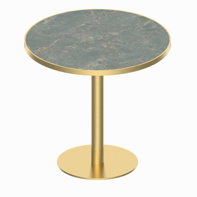 31.5" Round Modern Tulip Dining Table, Sintered Stone Tabletop With Luxury Faux Marble Print, Stainless Steel Bracket Base, Scratch & Wear Resistant, Waterproof Surface, Ideal For Indoor & Outdoor