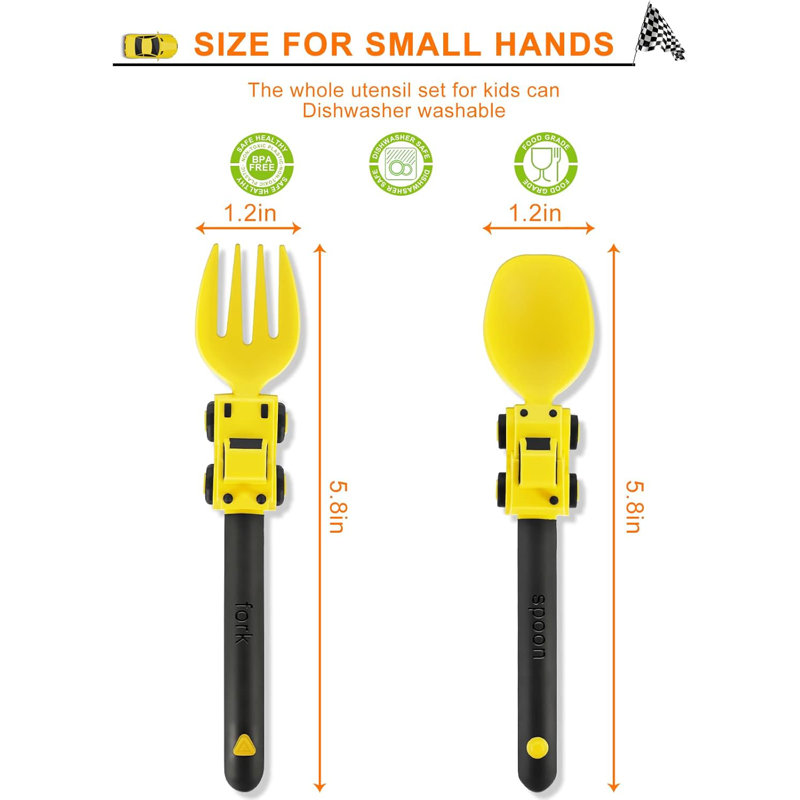 Construction Toddler Fork & Spoon Set