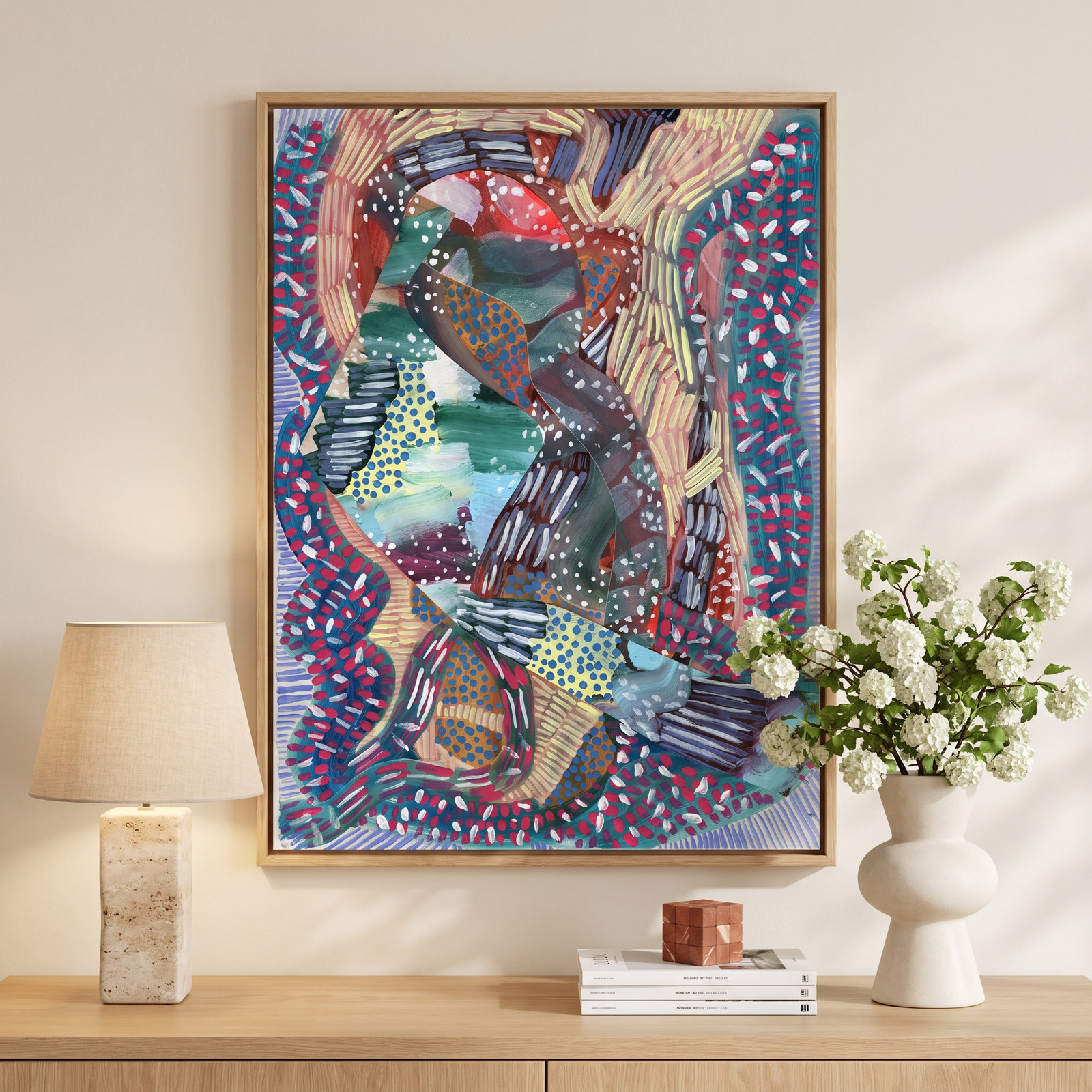 Baby Your Electric Print by K'era Morgan, Natural Canvas Floater Framed, No Mat, 40" H x 30" W