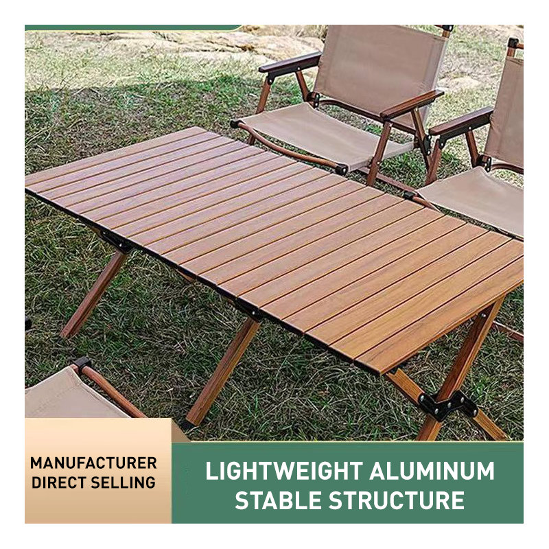 Table de camping carrée L 23,6 po x l 23,6 po Shalem, Noyer