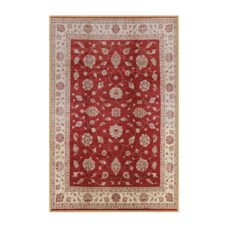 Tapis beige / rouge Swavi, Rectangle 7 pi x 10 pi