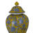 Chris Decorative Jar, Yellow Bird And Floral, Blue Ceramic 20 Inch