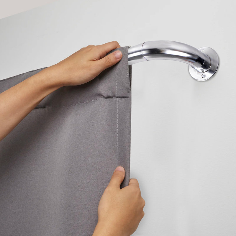 Blackout Extendable Curtain Pole & Hardware Set, Chrome, 120cm - 210cm