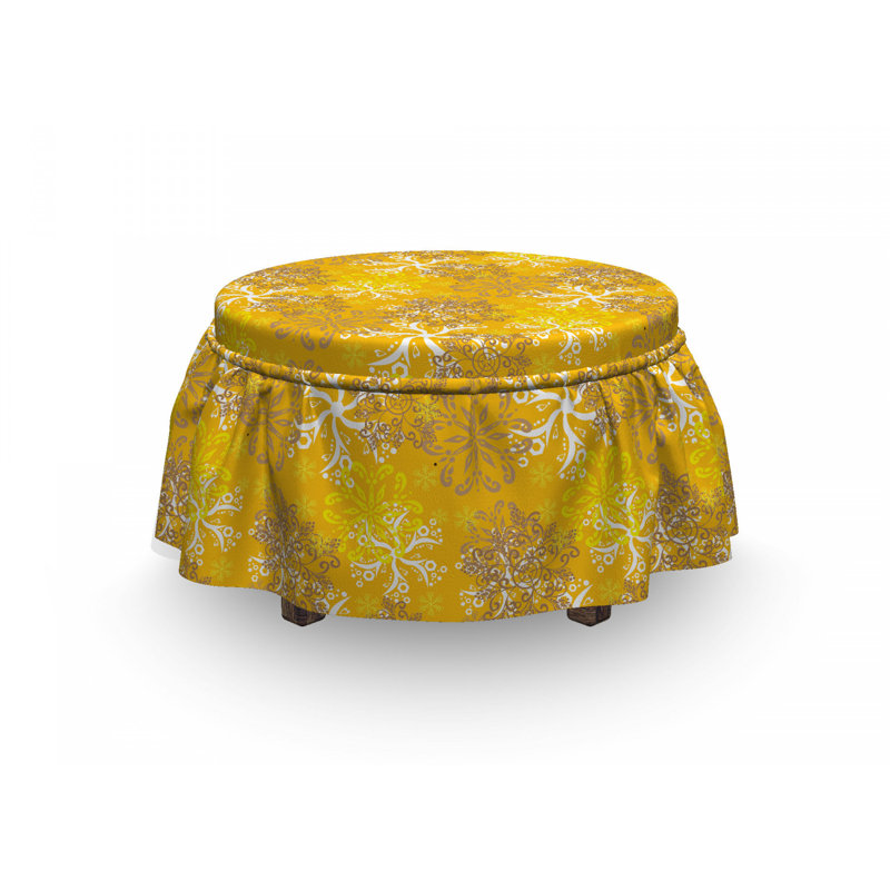 Ensemble de housse pour repose-pieds à coussins carrés 2 pièces orné design