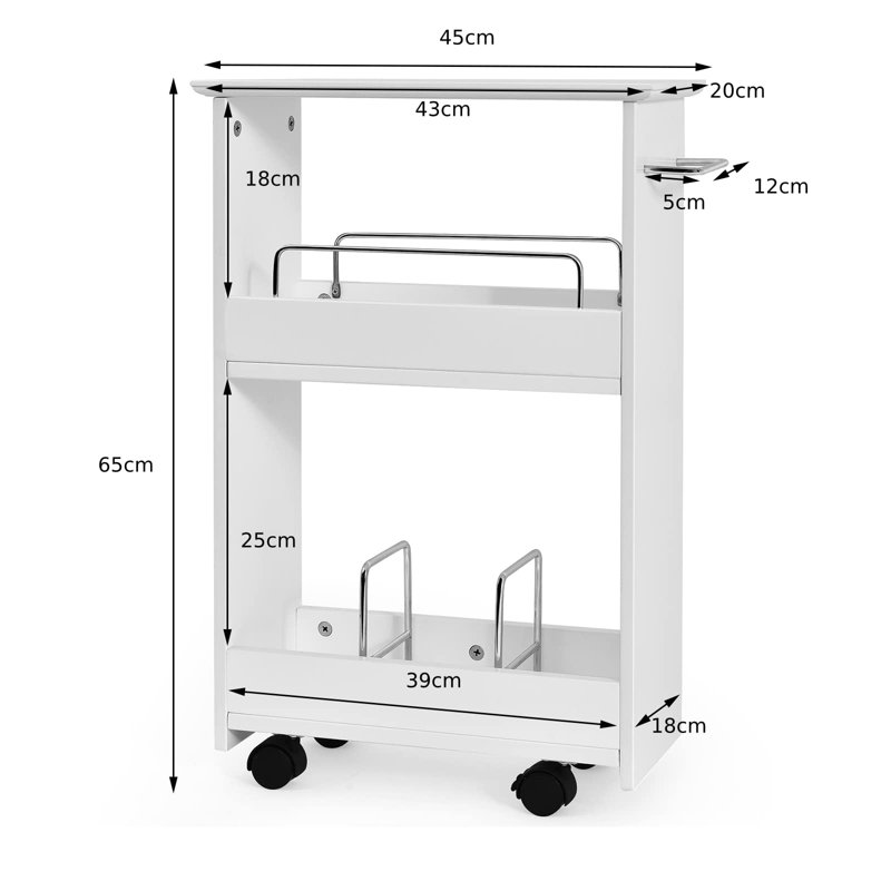 Chadwick 65cm H x 45cm W Utility Cart with Wheels