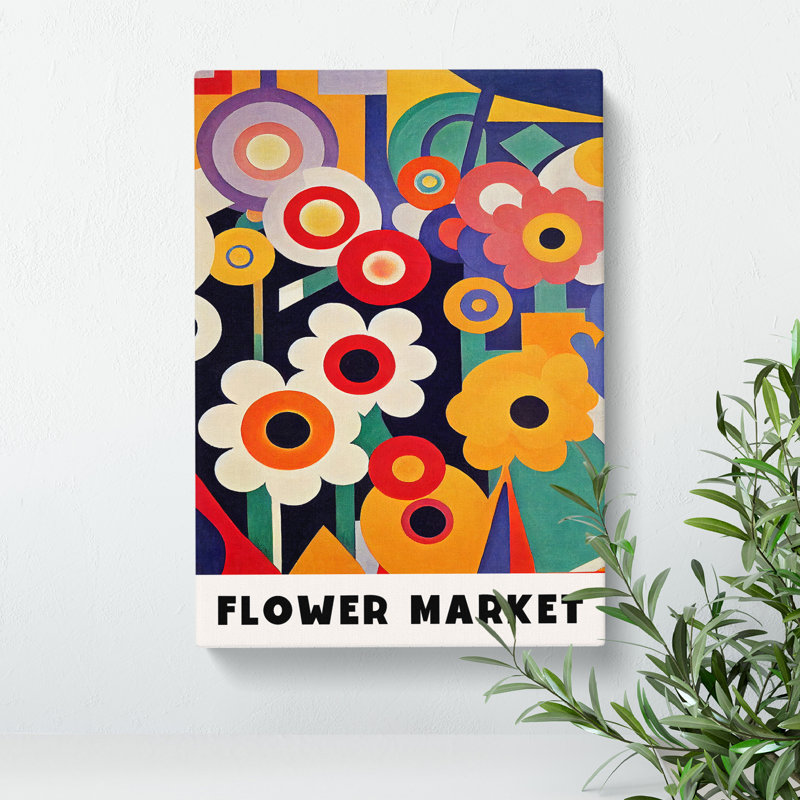 Retro Flower Market Exhibition No.10 - Wrapped Canvas, 50cm H x 35cm W x 3cm D