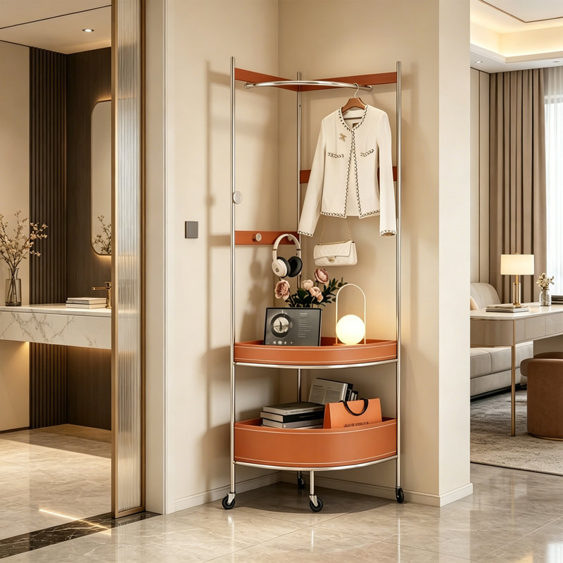 Rolling Coat Rack with Stainless Steel Frame
