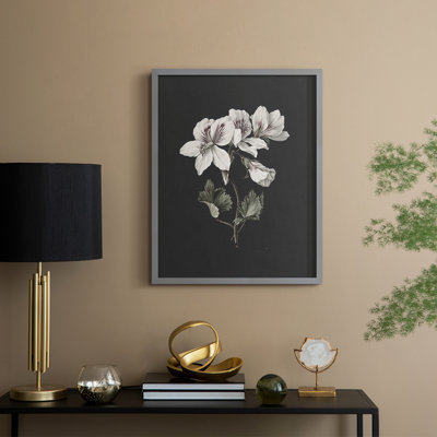 Vintage Floral Print CLII Framed Print - Solid Wood
