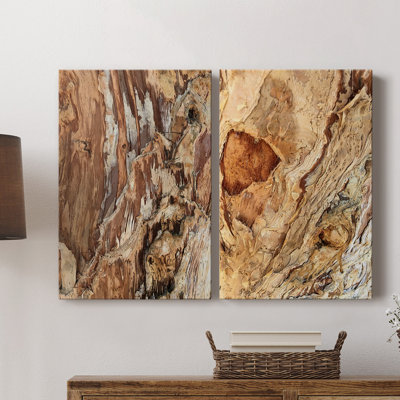 «Tree Texture Triptych I», toile tendue avec châssis - Prêt à accrocher
