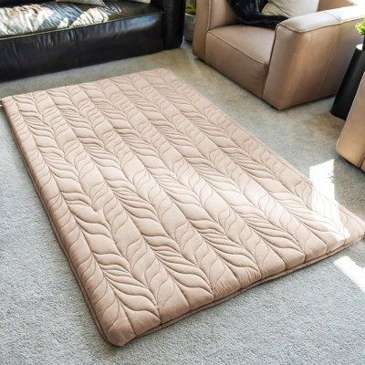 Japanese Floor Mattress Futon Mattress , Thicken Roll Up Tatami Mat W/ 100% Cotton Washable Cover, Portable & Foldable Floor Bed Mattress For Sleeping by Ebern Designs