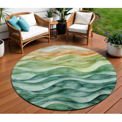 Tapis rond bleu 8 po