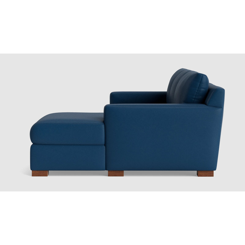 Catalina Chaise Sectional, Right Hand Facing, Leather - Deep Blue